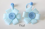 Light Blue Striped Hair Ties (T65)