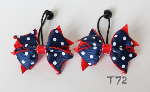 Navy Polka-dot Hair Ties (T72)