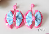 Pink and Light Blue Polka-dot Hair Ties (T73)