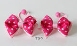 Pink Star-print Hair Ties (T80)