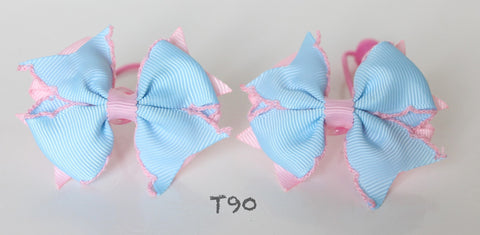 Pink and Light Blue Hair Ties (T90)