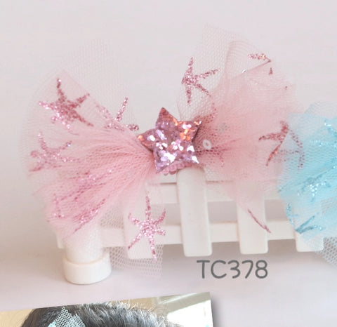 Big Bow glitter Star Hair Clips (TC378-TC380)