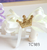 Elegant Big Bow glitter Star and Crown Hair Clips (TC381-TC383)