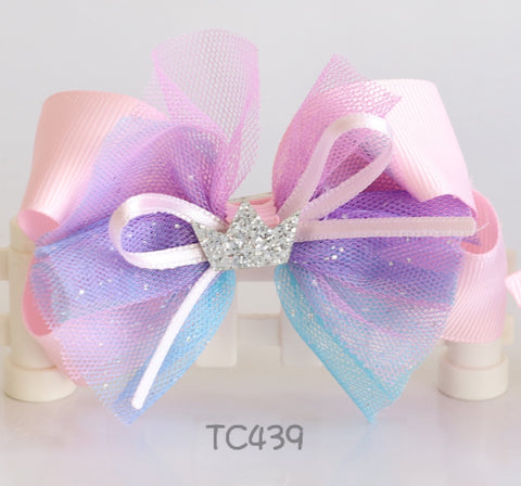 Pink and Purple Bow Hair Clip (TC439-TC440)