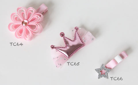 Pink Bows Hair Clips (TC64-TC66)